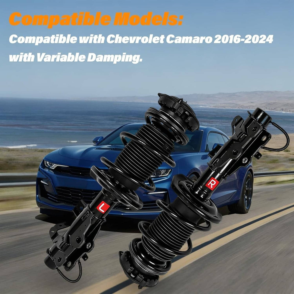 Bethesda Industrial Pair Front Struts Assys w/Electronic For 2016-2024 Chevrolet Camaro 85649816