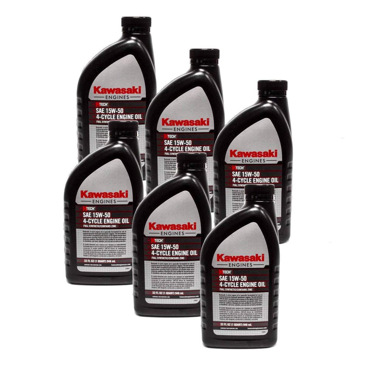 Bethesda Industrial 6PK Quart Genuine OEM Kawasaki 4 Cycle Engine K-Tech Hydro Oil 15W50 99969-6501