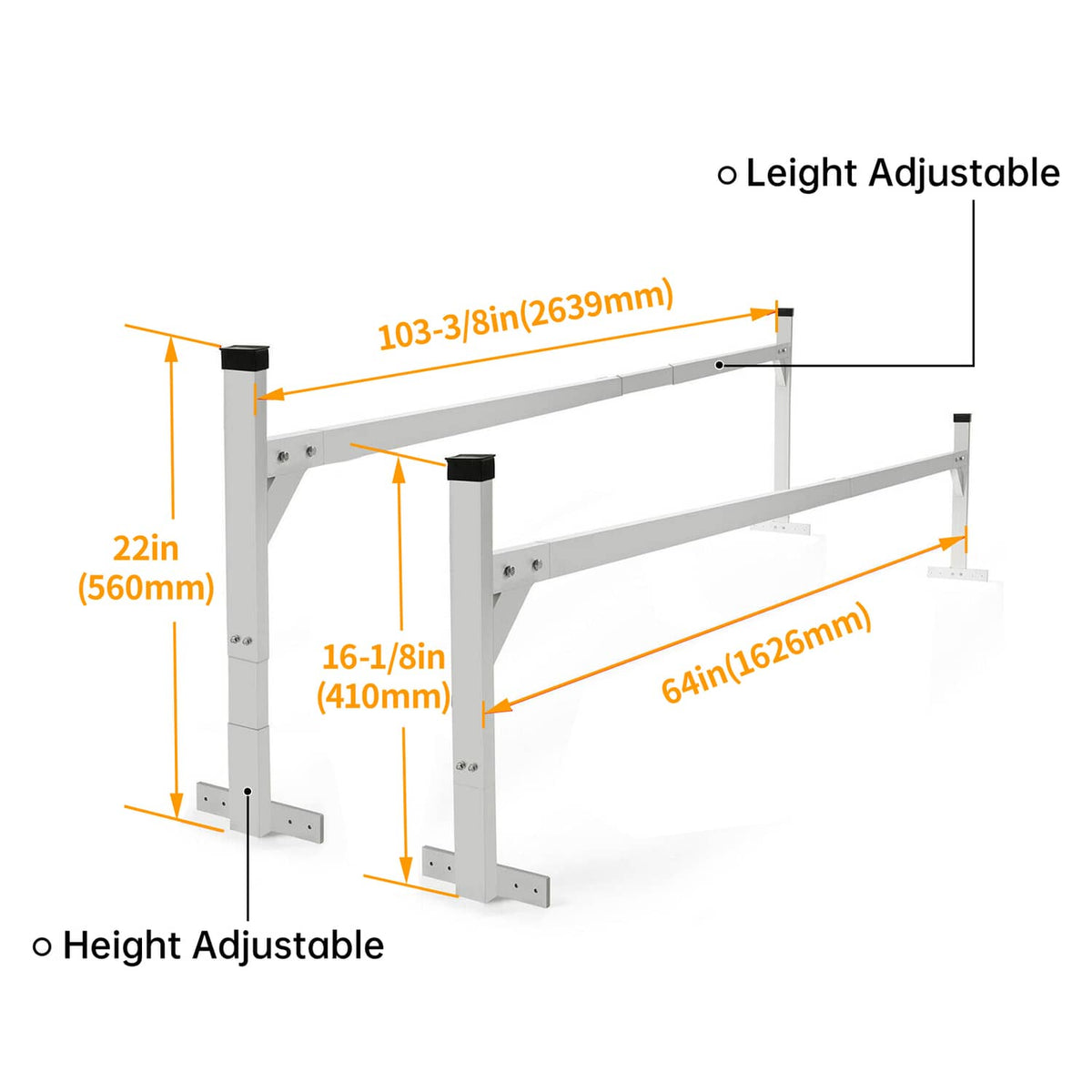 Bethesda Industrial Adjustable Roof Mount Ladder Rack Bracket 400 lbs For Universal Trailer 4'-8.5'