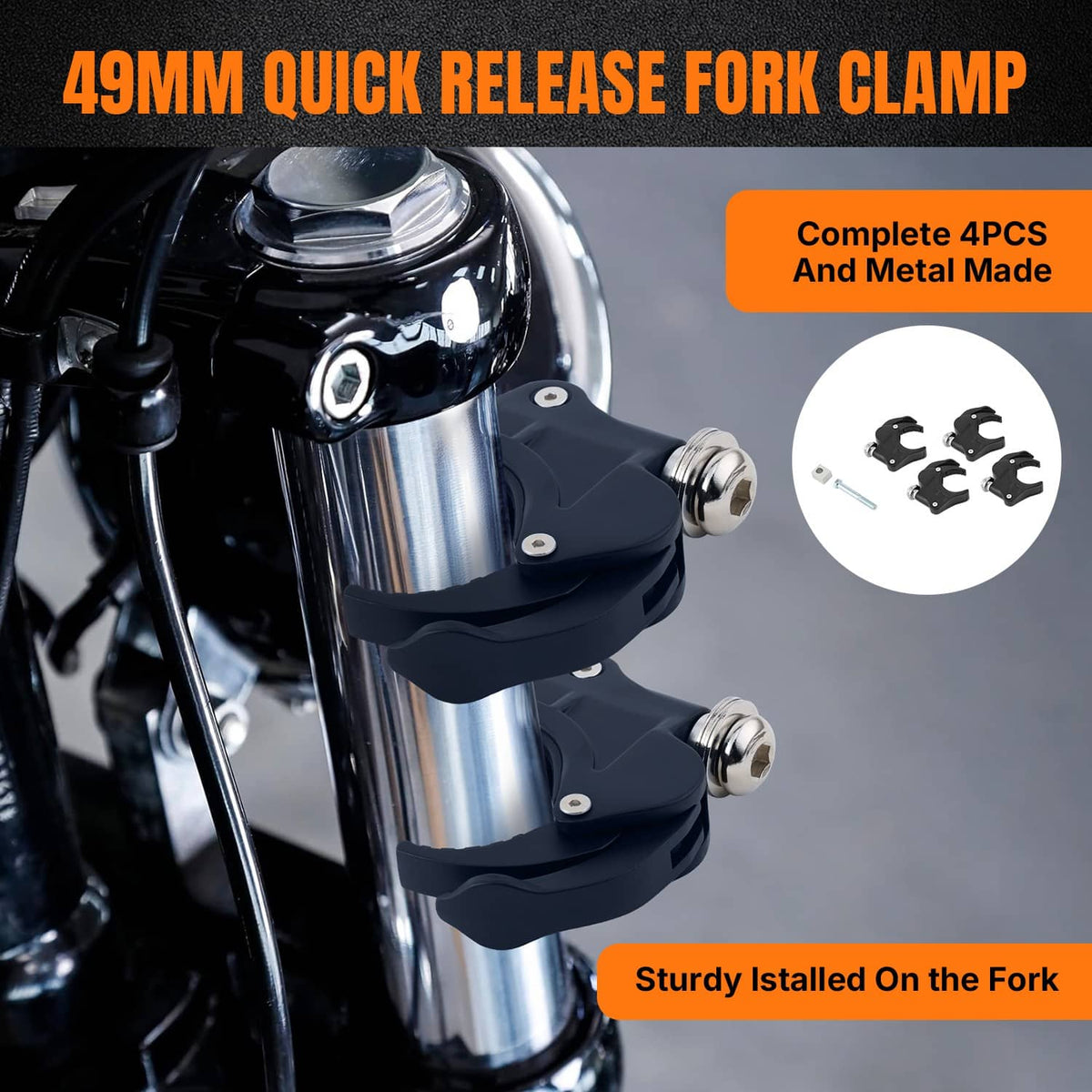 Bethesda Industrial Fit For Harley Dyna 2006-2017 Quarter Headlight Fairing Windshield & 49mm Clamps