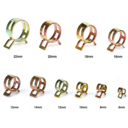 Bethesda Industrial 115PC 6-22mm Spring Hose Clamps Fastener Fuel Water Line Pipe Air Tube Clips Kit