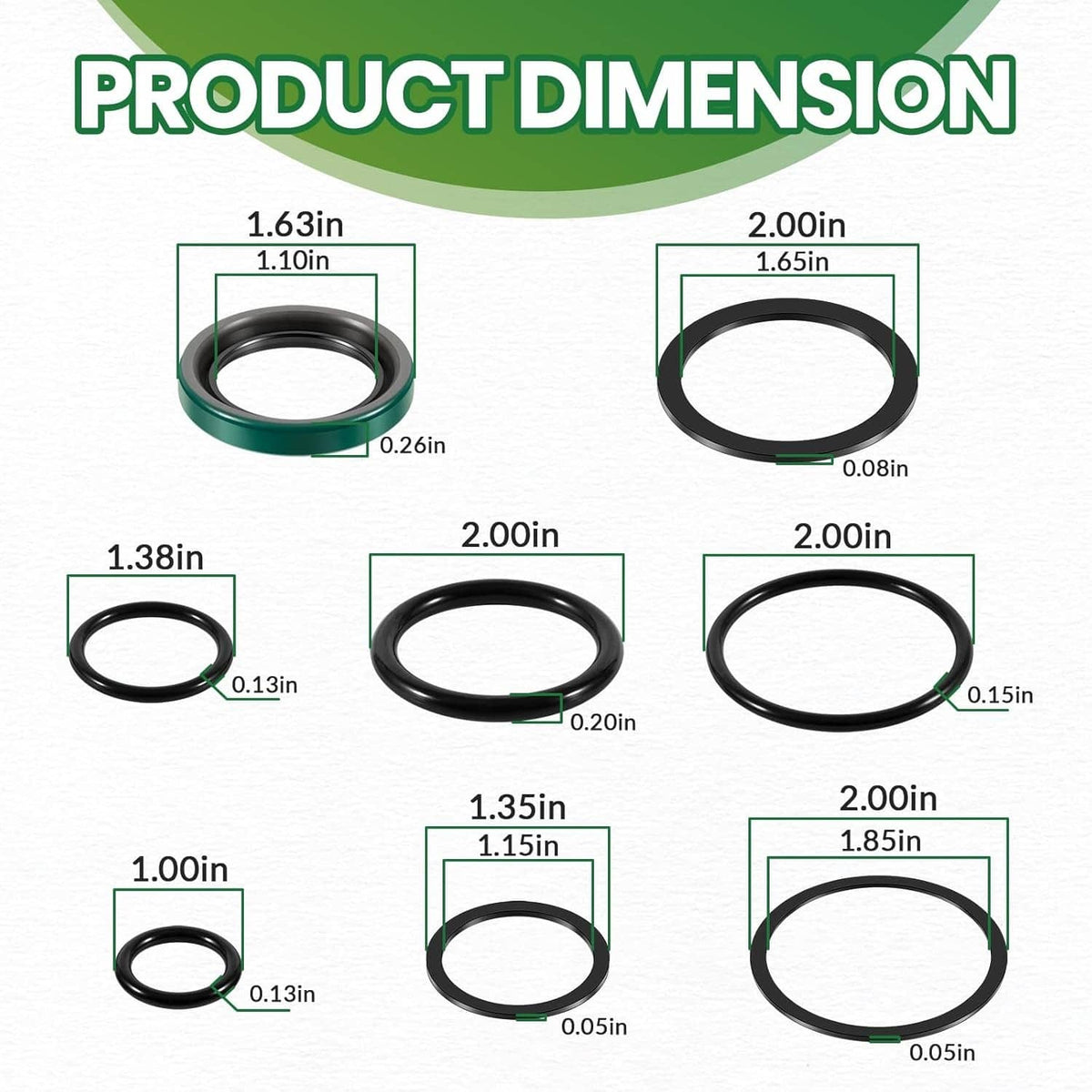 Bethesda Industrial 2 Pack AM36221 Stabilizer Cylinder Seal Kit for John Deere Rod: 1.125” Bore: 2”