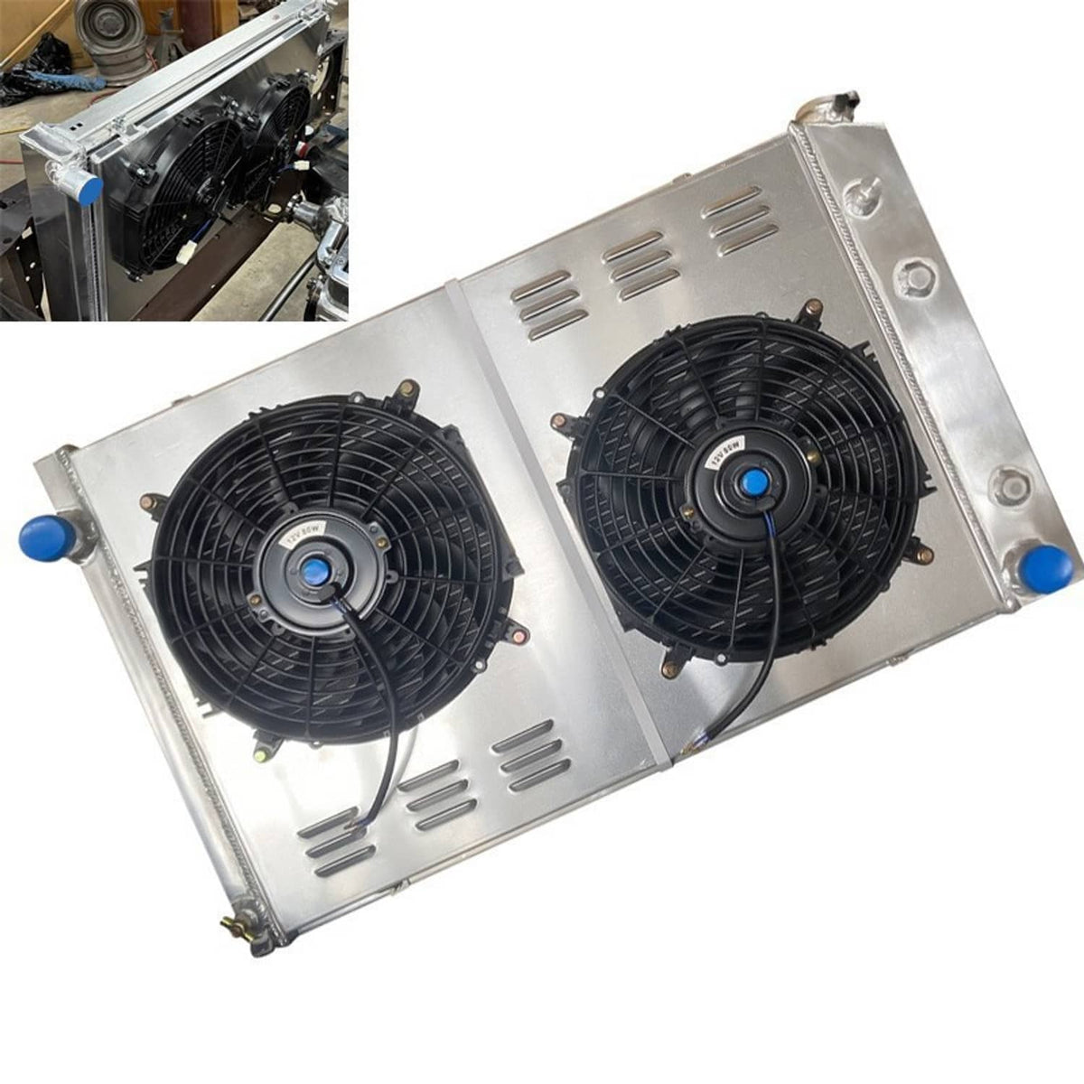 Bethesda Industrial 4 Row Core Radiator Fan Shroud For Chevy 1973-1987 C10 C20 C30 Pickup Truck GMC