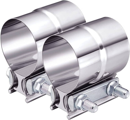 Bethesda Industrial 3inch Lap Joint Exhaust Band Clamp Muffler Sleeve Coupler Stainless Steel 2Pcs