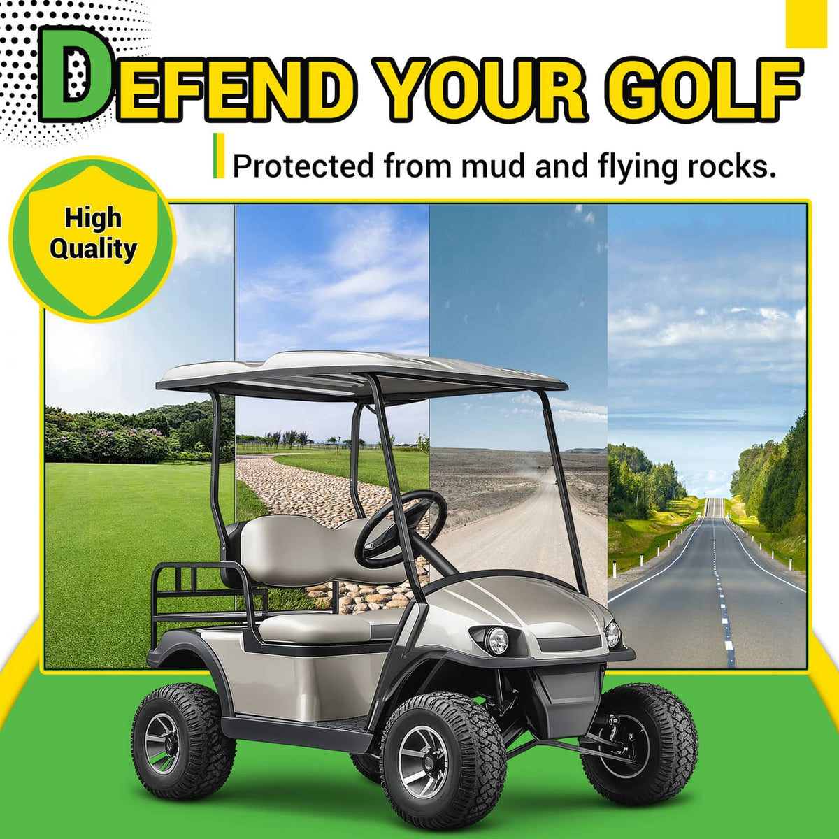 Bethesda Industrial Golf Cart Front Passenger Side Fender Flare Set For EZGO ST MPT Workhorse 99-13