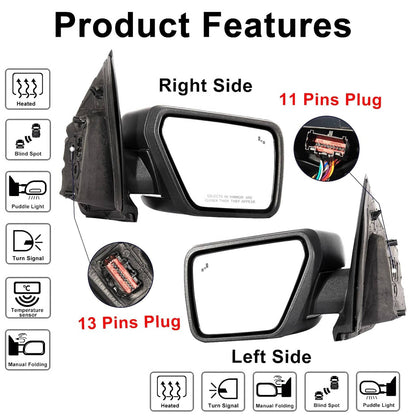 Bethesda Industrial New Pair Mirror Turn Signal Temp Sensor Puddle Light For 2021-24 Ford F-150 F150