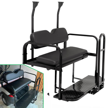 Bethesda Industrial Rear Flip Seat Back Seat Kit For Club Car PRECEDENT/TEMPO Golf Cart w/ Grab Bar