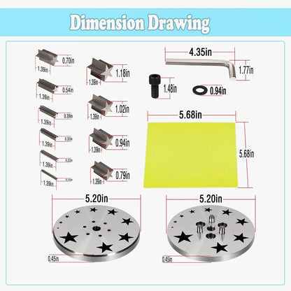 Bethesda Industrial Disc Cutter 5mm to 31mm With 10 Punches For Star Shapes Stamping Blanks Star