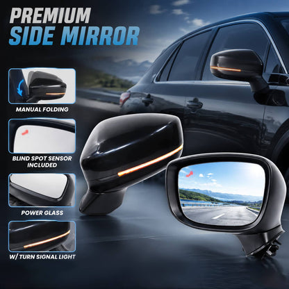 Bethesda Industrial Left Driver Side Mirror for 2017-24 Mazda CX-5 With BSM Power Turn Signal Light