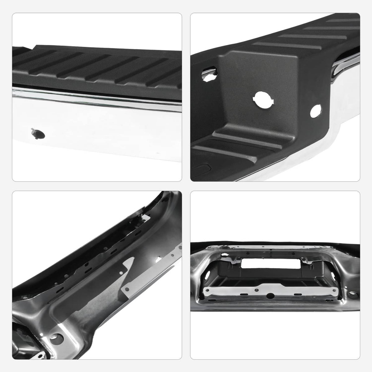 Bethesda Industrial Chrome Rear Bumper Assembly For 2006-2008 Ford F150 F250 Step Bumper w/ Hole