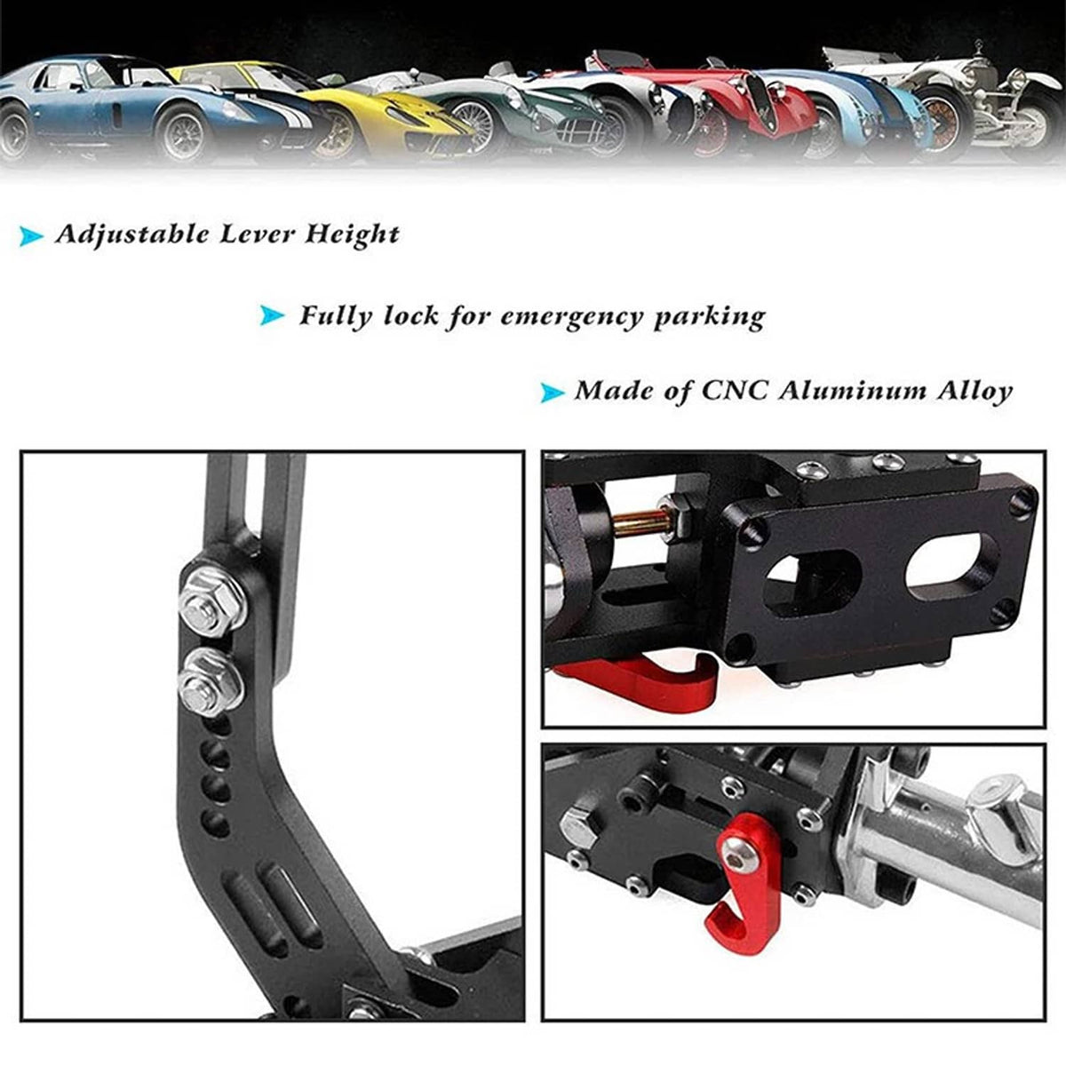 Bethesda Industrial Universal Car Racing Aluminum Hydraulic Handbrake Drift Hand Brake Parking Black