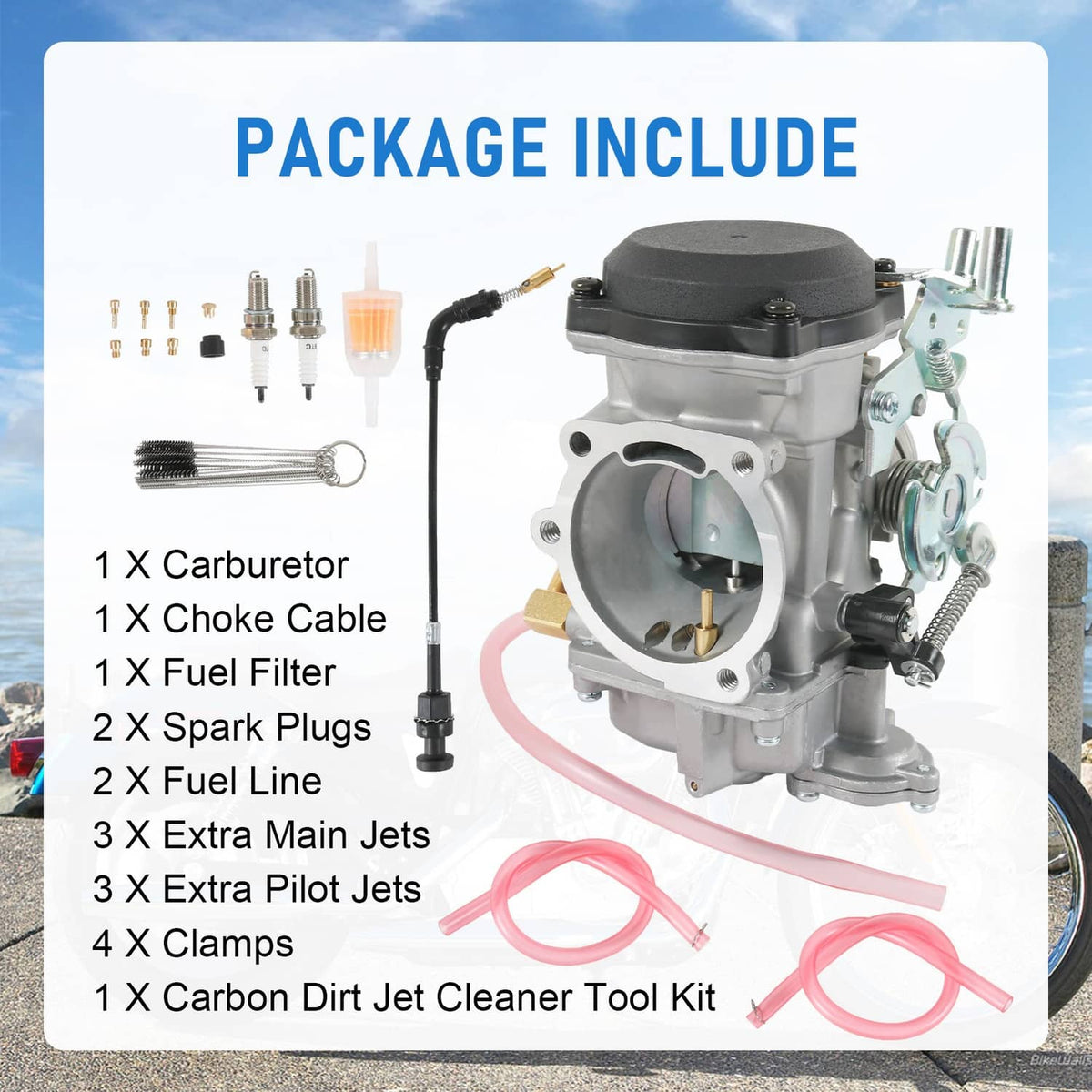 Bethesda Industrial Carburetor Carb Set for Harley Davidson Glide Sportster 40mm CV40 XL883 27490-04