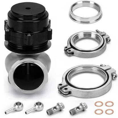 Bethesda Industrial 60MM V-Band Flange Clamp Wastegate EWG Waste Gate 10 & 18 PSI Spring Kits Black