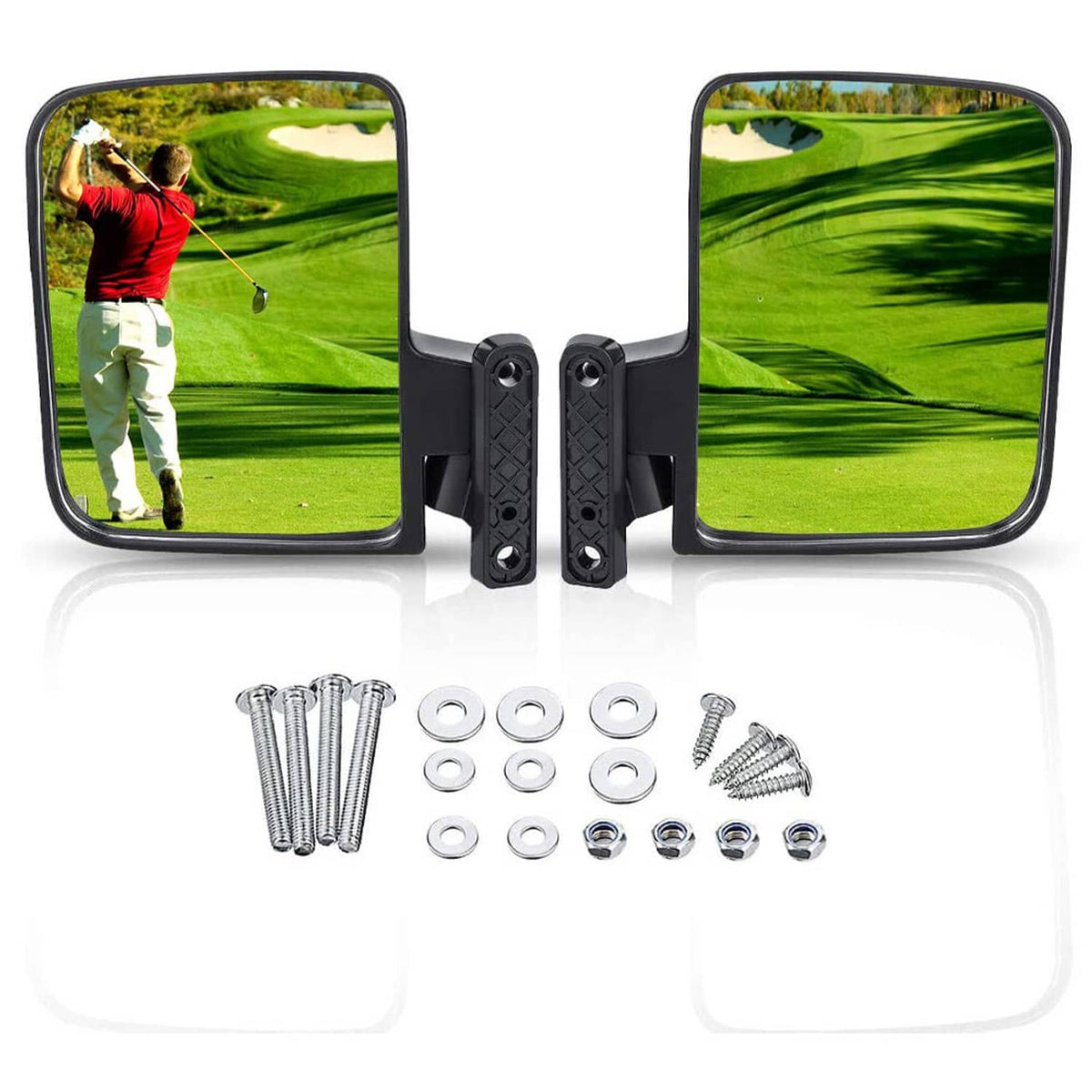 Bethesda Industrial Universal Golf Cart Side Mirrors No Drilling Rear View Mirror for EZGO Club Car