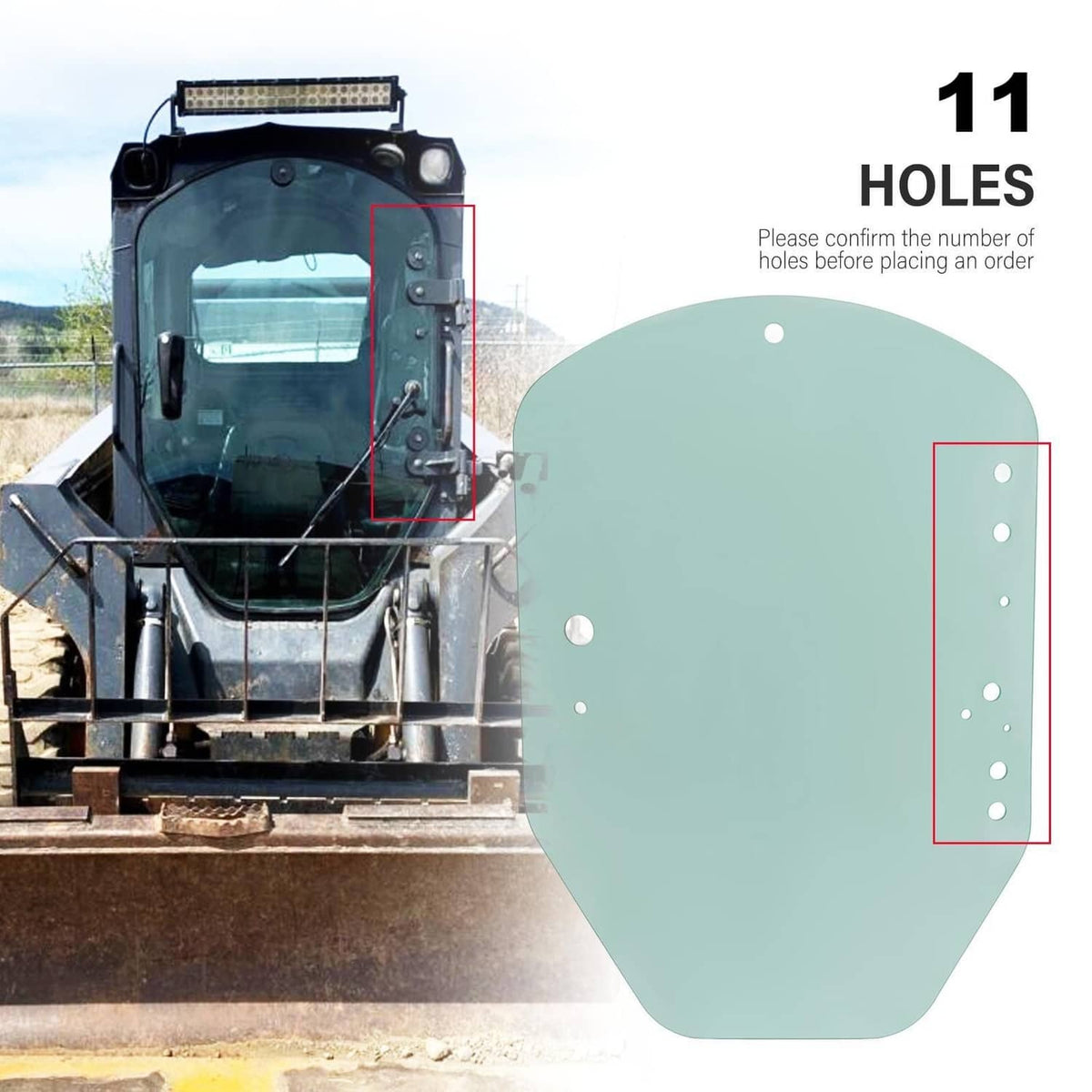 Bethesda Industrial Clear Door Glass #T312628 For John Deere Skid Steer / Track Loader D / E Series