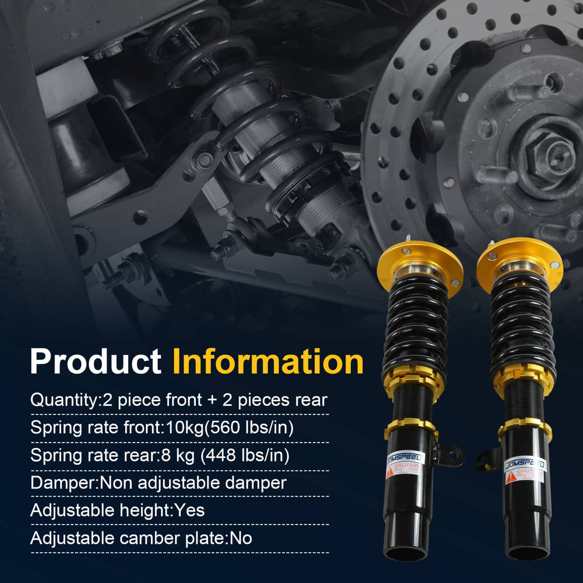 Bethesda Industrial Coilovers Suspension Kit For 2006-2013 BMW 3-Series E90 E91 E92 Adj Height