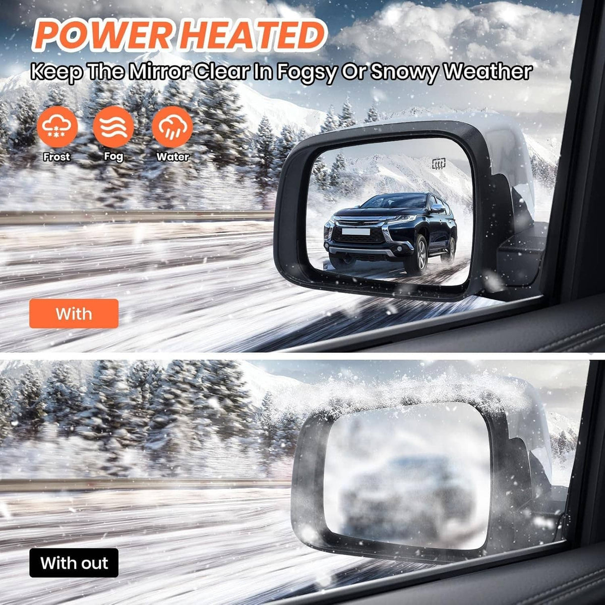 Bethesda Industrial Driver Side Mirror w/Manual Folding Blind Spot For 2011-2022 Jeep Grand Cherokee