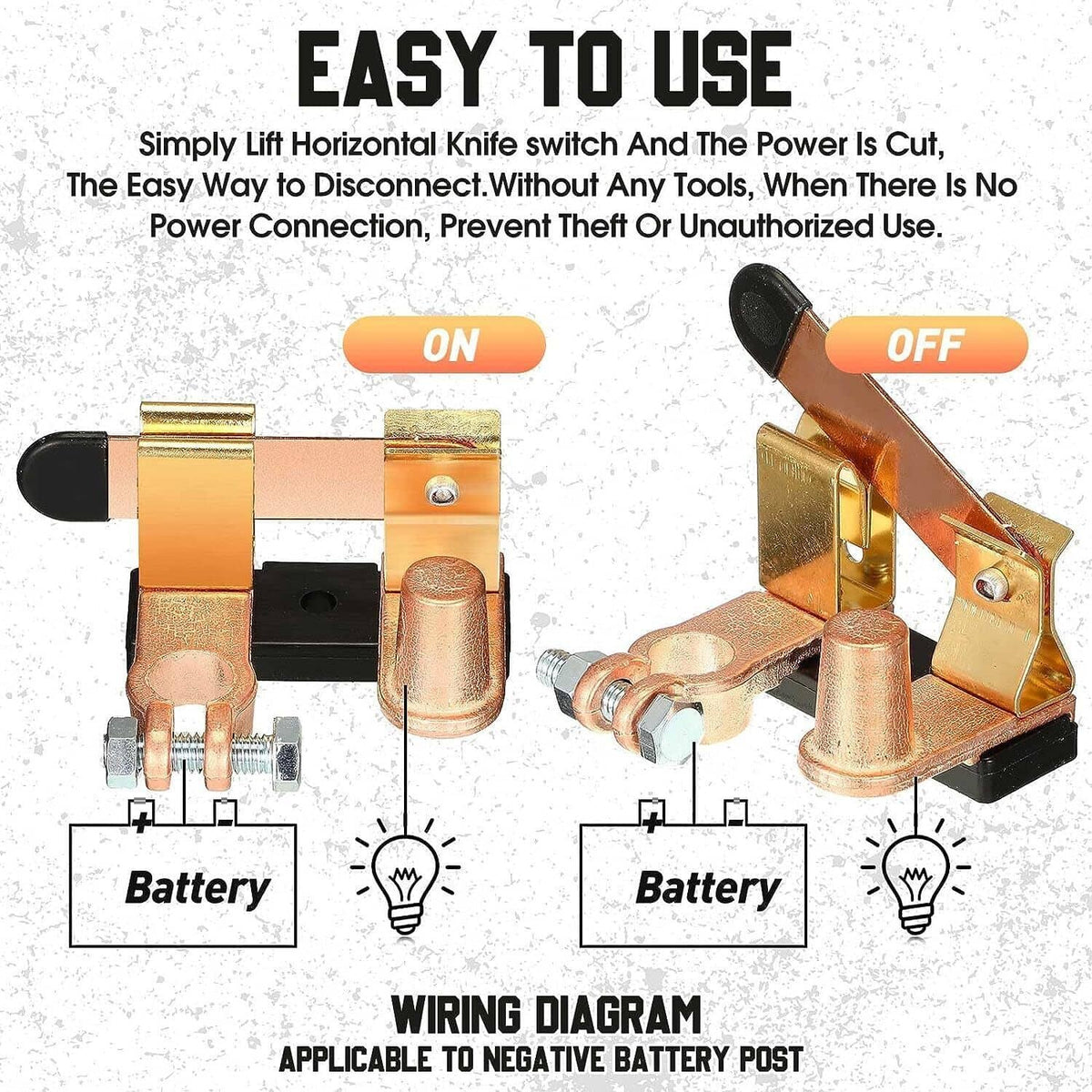 Bethesda Industrial Knife Blade Switch Battery Disconnect Top Post Heavy Duty Shut Off Car 12v/24v