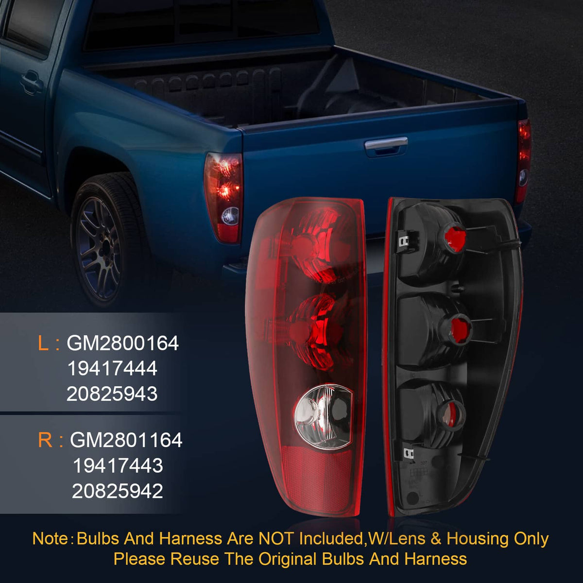 Bethesda Industrial Pair Tail Lights Lamps Left + Right For 2004-12 Chevy Colorado GMC Canyon Pickup
