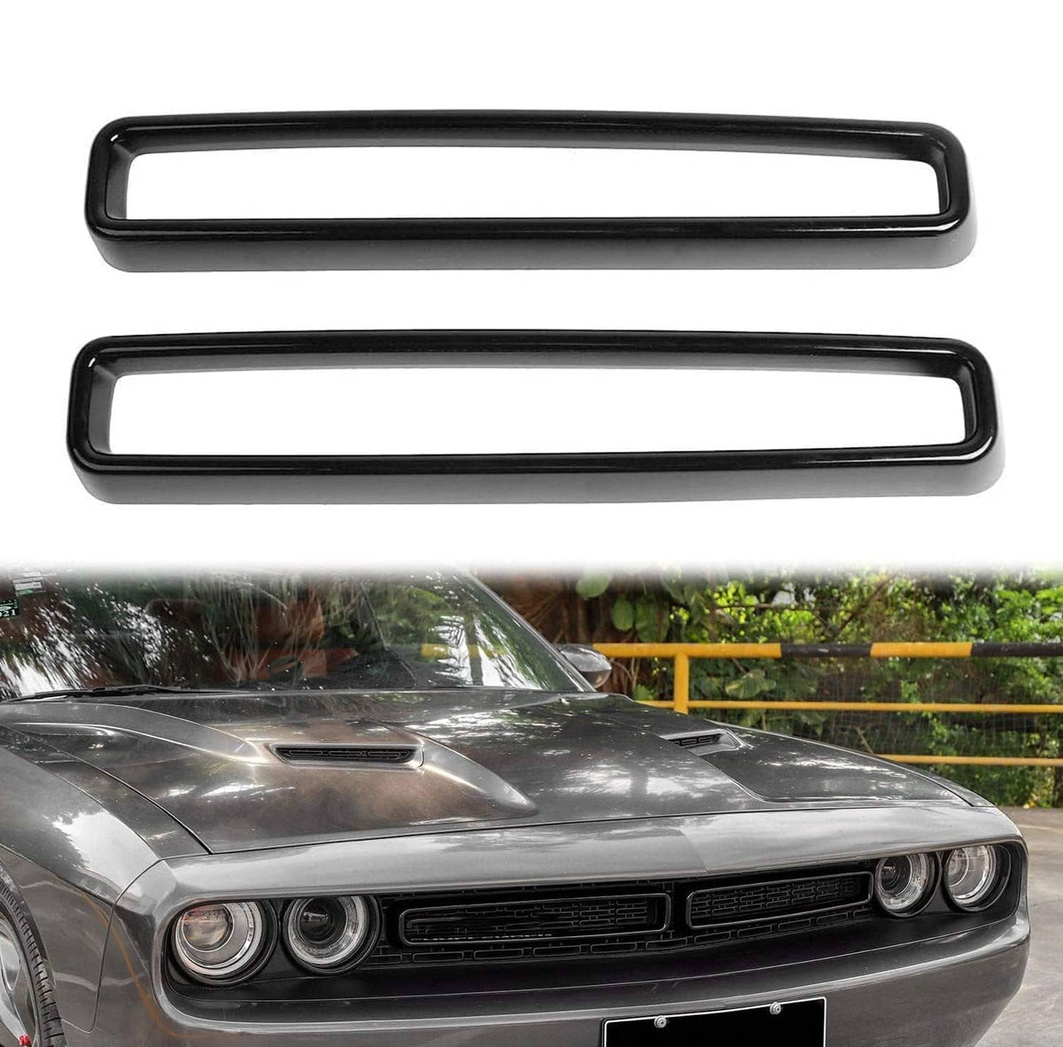 Bethesda Industrial Black Front Grill Mesh Grille Inserts Trim Cover for Dodge Challenger 2015-up