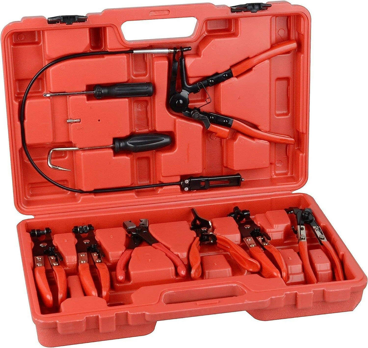 Bethesda Industrial 9PCS Hose Clamp Clip Plier Set Swivel Jaw Flat Angled Band Automotive Tool Set