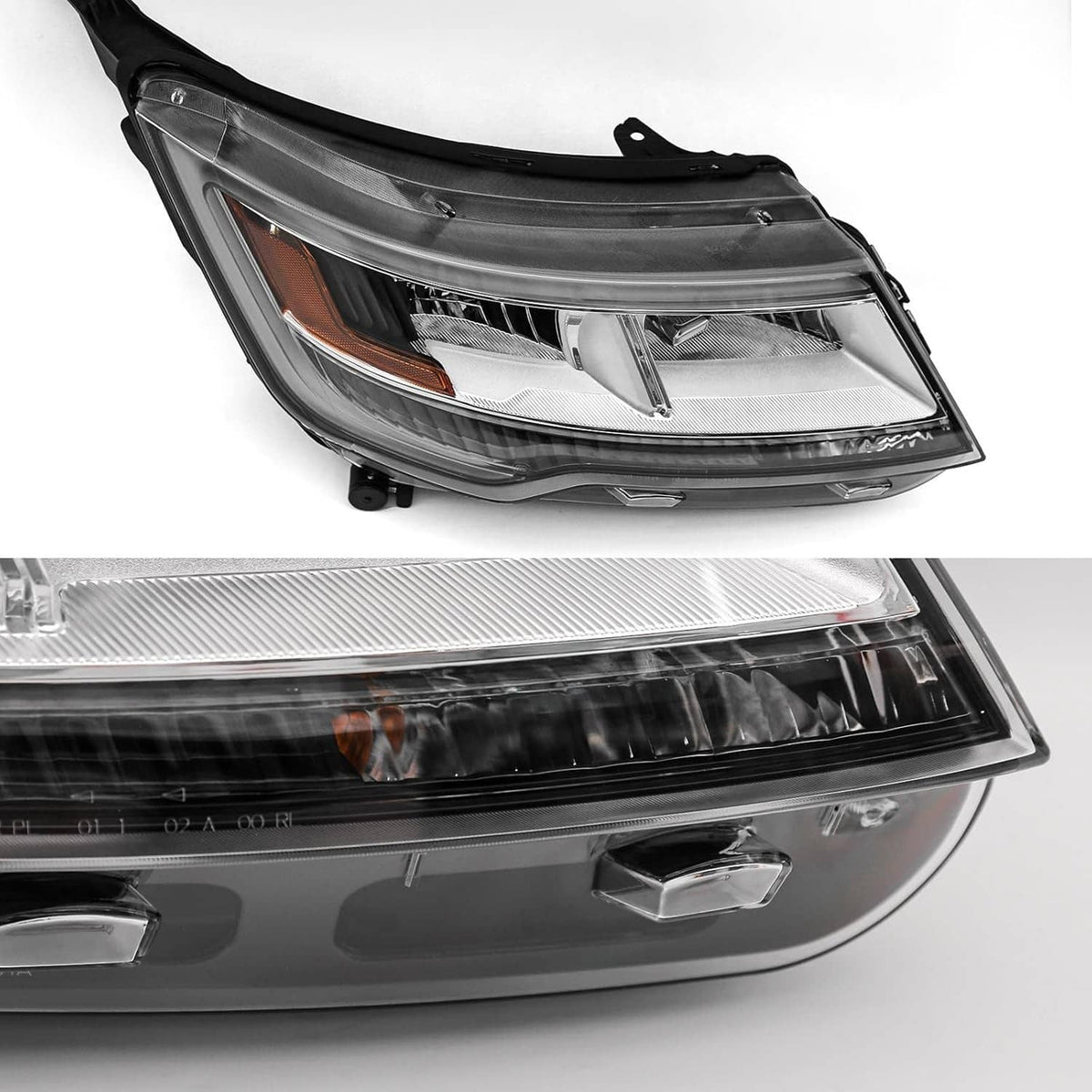 Bethesda Industrial New Pair Headlights Assembly LH+RH For 2016-2019 Ford Explorer Chrome w/ LED DRL