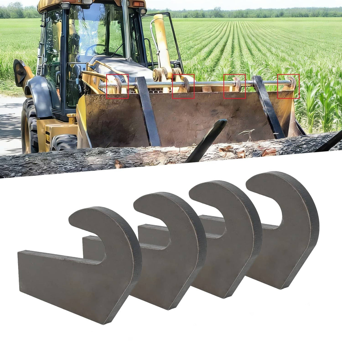 Bethesda Industrial 4X Steel 6500LBS Mounting Brackets Pin Type For Loader Bucket Pallet Forks