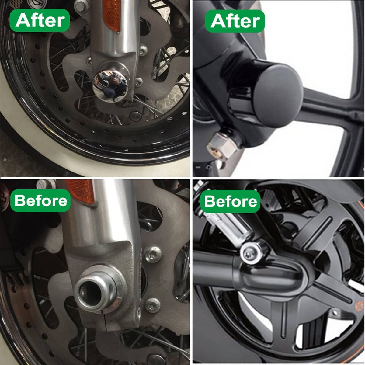 Bethesda Industrial Black Front Axle Cap Nut Covers Fit for Harley Touring Street Road Glide King US