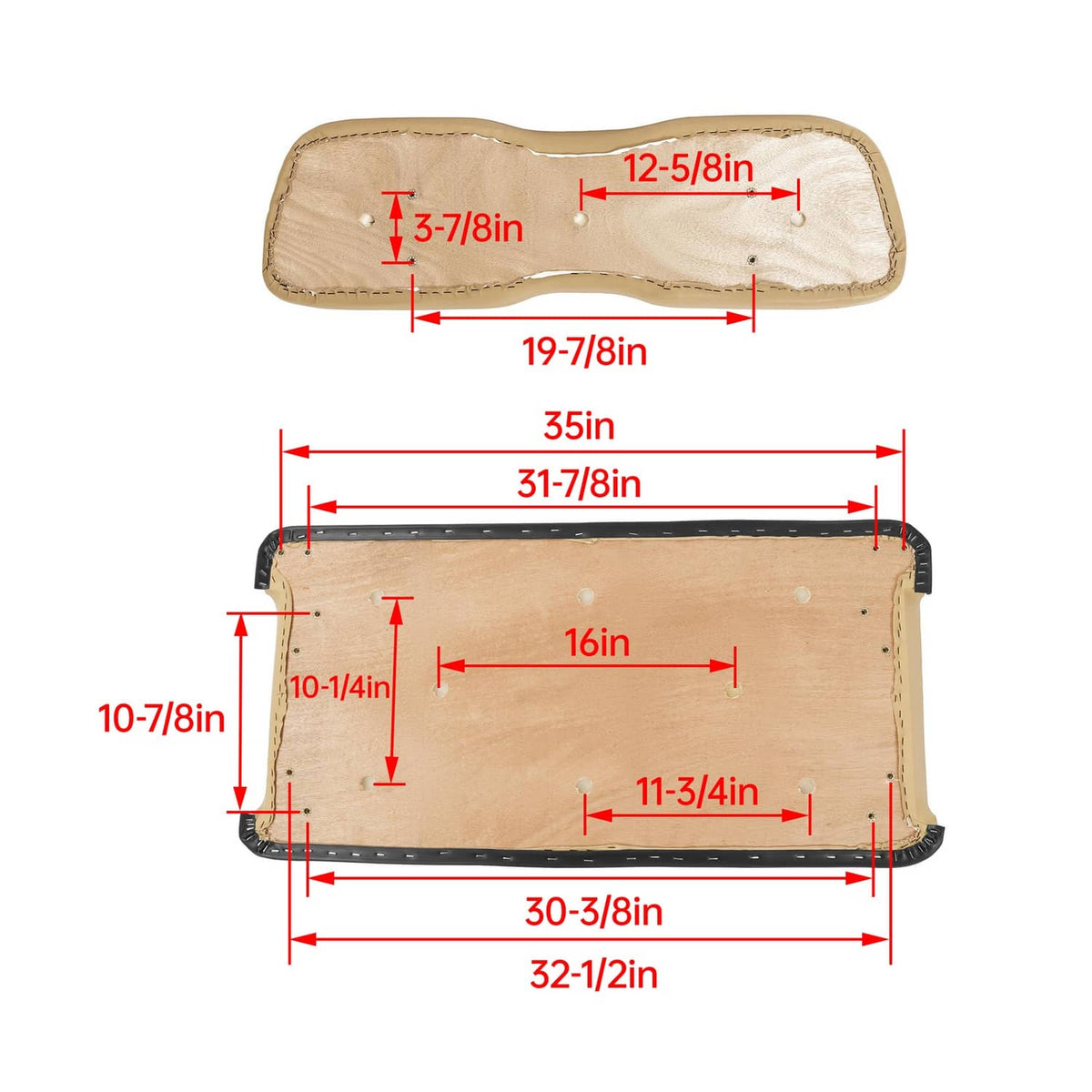 Bethesda Industrial Front Seat Assembly Bottom&Back Cushion For Club Car DS 2000.5-UP Tan Golf Cart