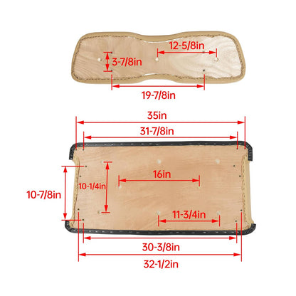 Bethesda Industrial Front Seat Assembly Bottom&Back Cushion For Club Car DS 2000.5-UP Tan Golf Cart