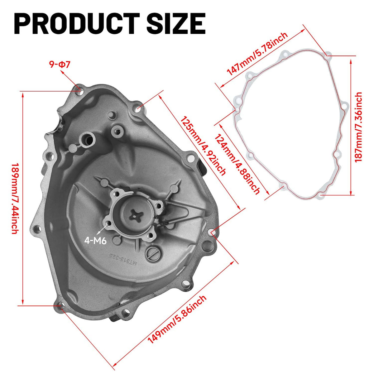 Bethesda Industrial For Honda CBR600 F4I 2001-2006 Aluminum Left Engine Crank Case Stator Cover