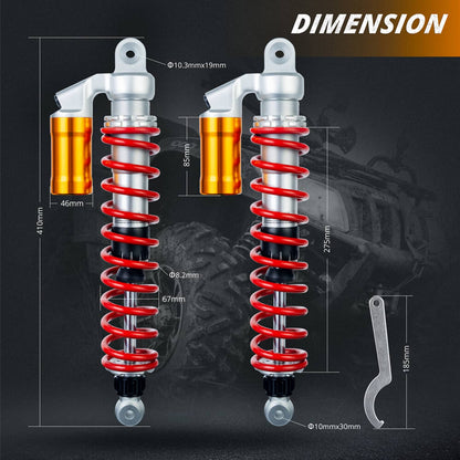 Bethesda Industrial 2x 410mm Adjustable Front Air Shock Absorber For Honda TRX400EX TRX450R TRX450ER