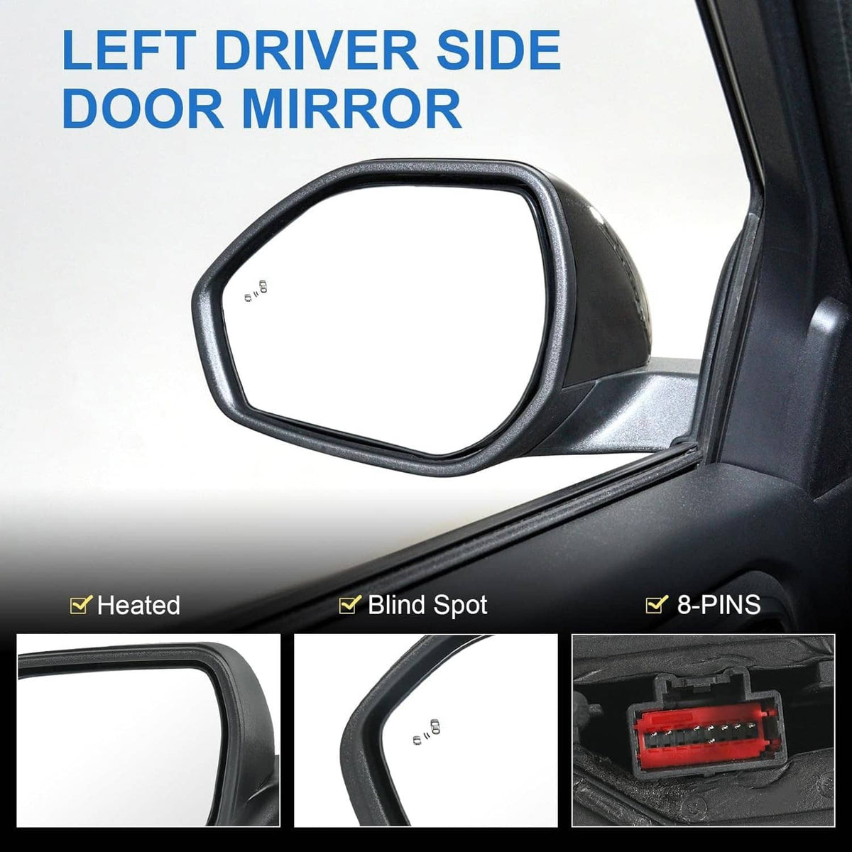 Bethesda Industrial New Left Power Mirror For 2020-2024 Ford Explorer w/ Power Heated Manual Folding