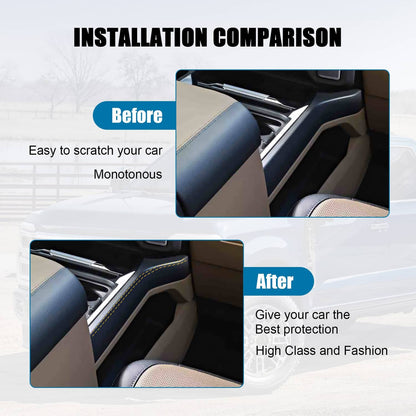 Bethesda Industrial Center Console Padded Black Leather Trim For 2023-2024 Ford Super Duty Limited