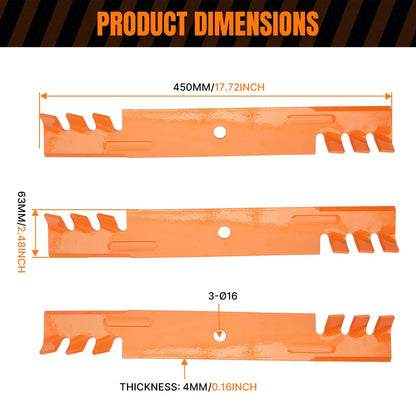 Bethesda Industrial 3 Packs Mower Deck Mulch Blades 52'' for Ferris IS700Z IS2100Z F160Z 1521227