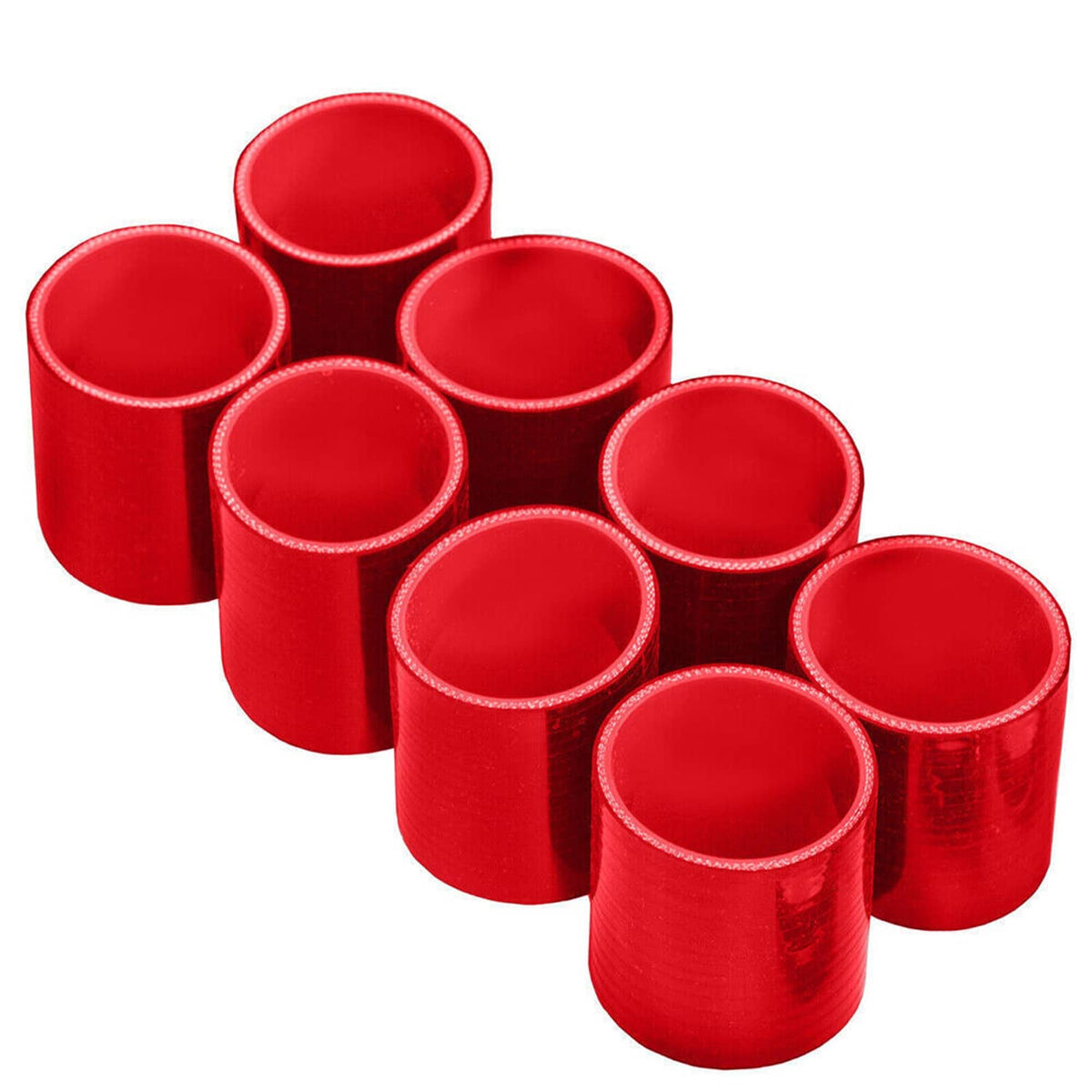 Bethesda Industrial 3" DIY Polished Intercooler Piping w/ U Pipe Red Silicone Coupler + Clamp Kit