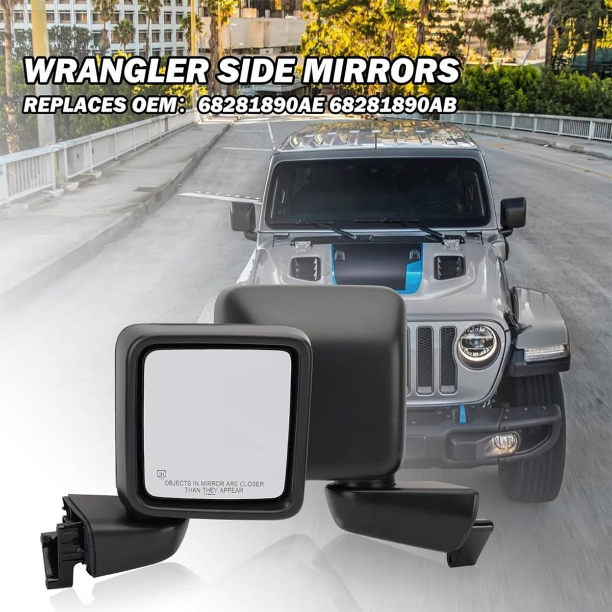 Bethesda Industrial Power Heated Rear View Mirror Passenger For Jeep Wrangler 18-24 &Gladiator 20-24
