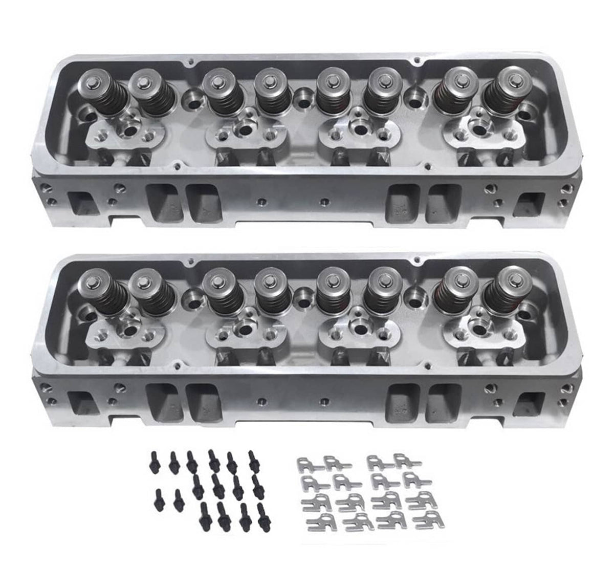 Bethesda Industrial 2x Aluminum Cylinder Heads Fit For SBC Chevy 350 190cc 64cc 2.02/1.60 Angle New