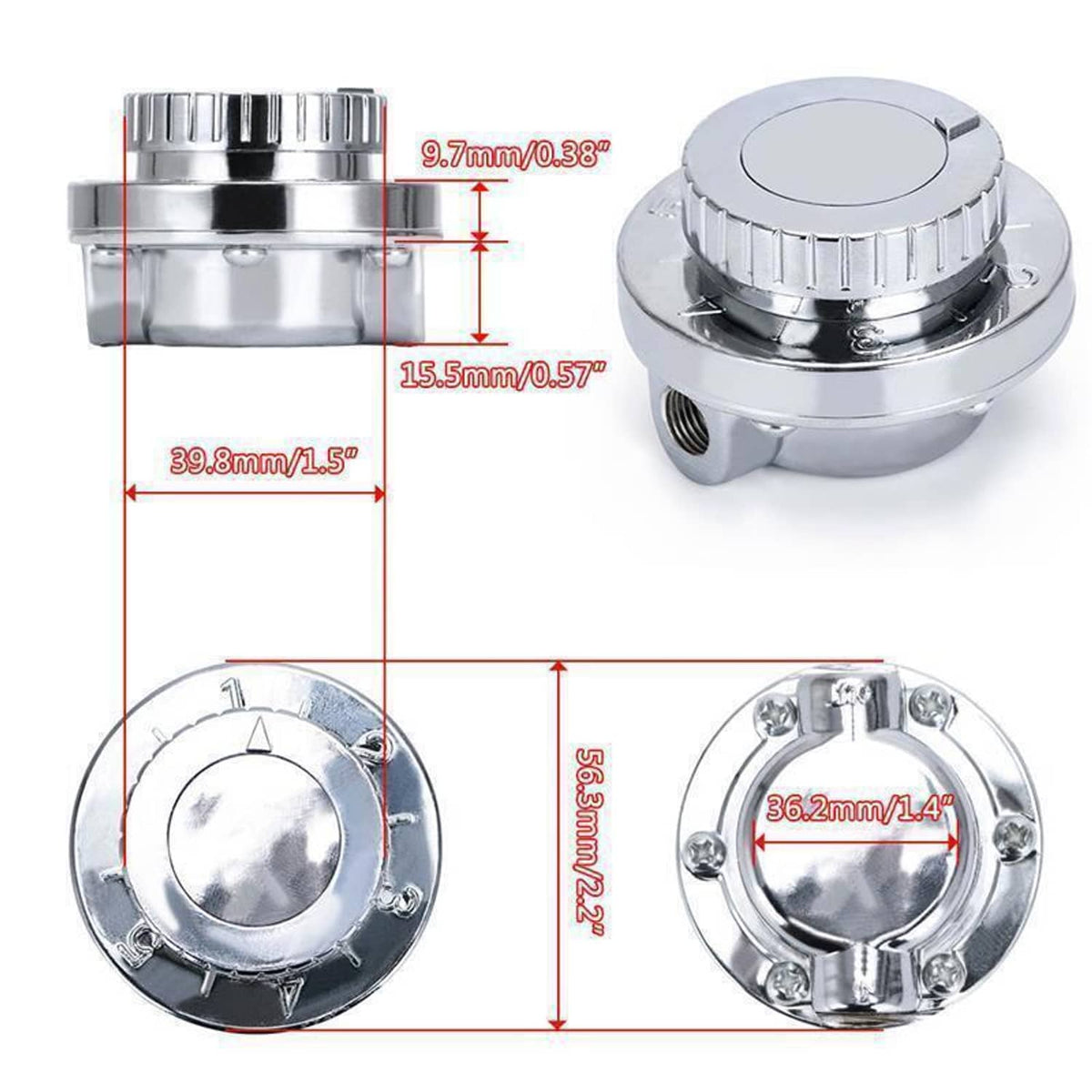 Bethesda Industrial 1-6 PSI Universal Adjustable Fuel Pressure Regulator Kit For Carburetor Engine