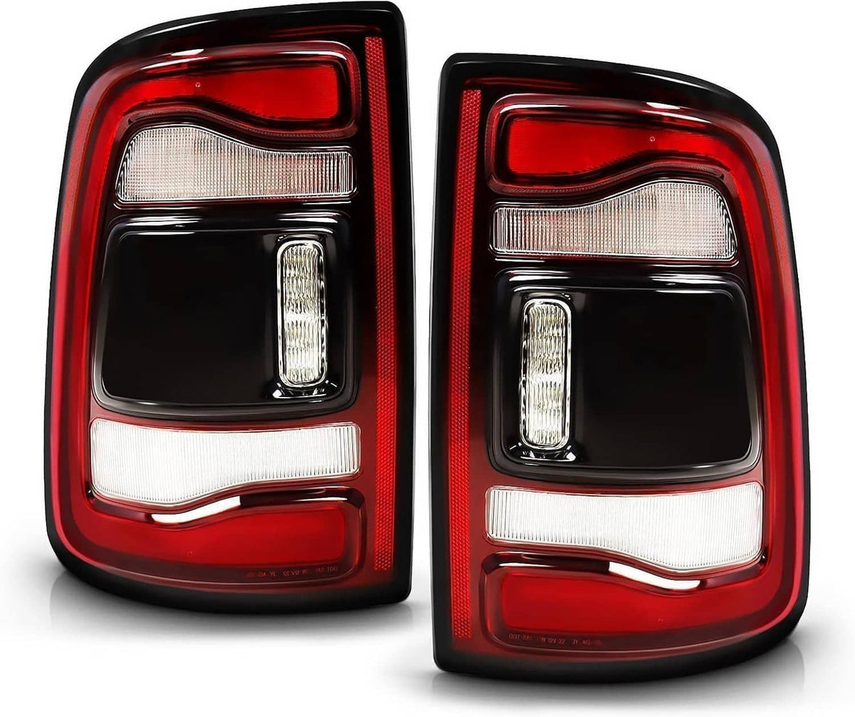 Bethesda Industrial 2x Black Bezel LED Tail Lights w/Blind Spot For 2019-2024 Dodge RAM 2500 3500