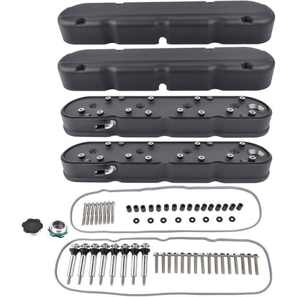 Bethesda Industrial 4Pcs Black Valve Covers & Coil Mounts w/Covers for Chevy LS LS1 LS2 LS3 LS6 LS7