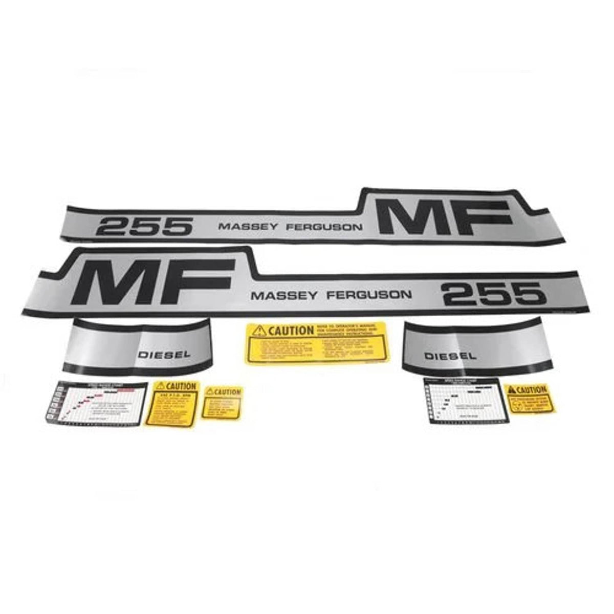 Bethesda Industrial 255 Decal Set Mylar fits Massey Ferguson 255