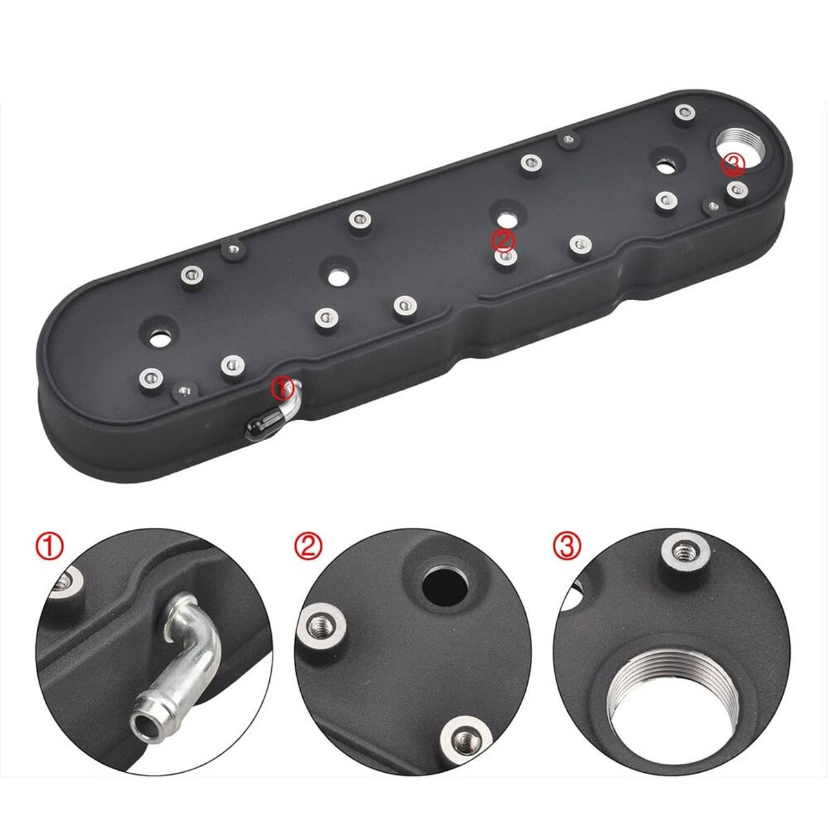Bethesda Industrial Valve Covers with Coil Mounts w/Covers for Chevy LS LS1 LS2 LS3 LS6 LS7 Aluminum