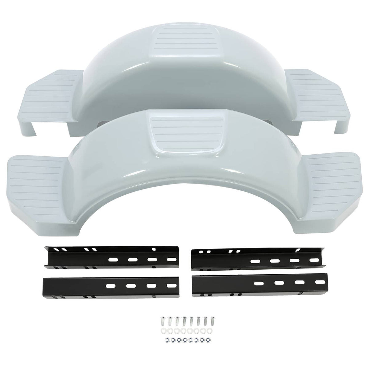 Bethesda Industrial 2 pcs Single Axle Trailer Fenders For 13" Wheels Tire Skirt Boat Gray