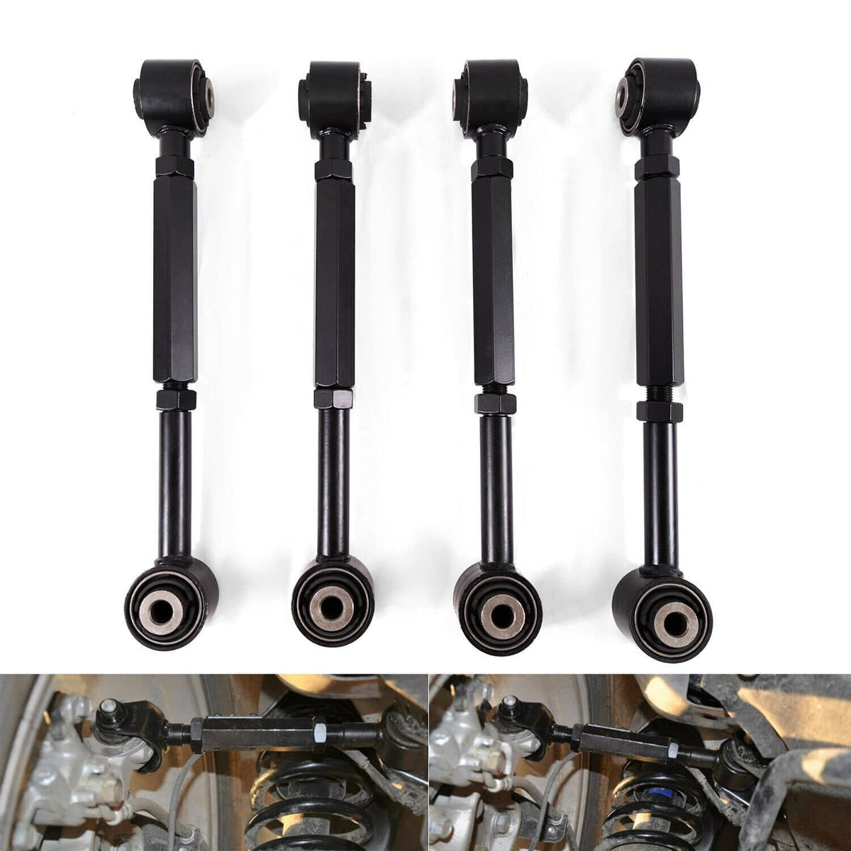 Bethesda Industrial 6pcs Rear Upper + Lower Control Toe Camber Arms for 2003-2007 Honda Accord