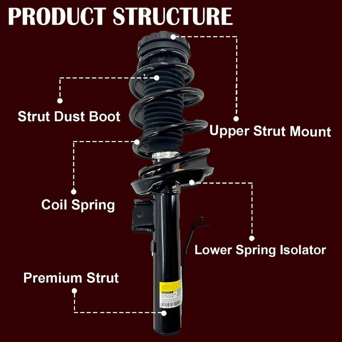 Bethesda Industrial 4Pcs Shocks Strut Assys Front and Rear W/ Electric for 2013-2019 Cadillac XTS