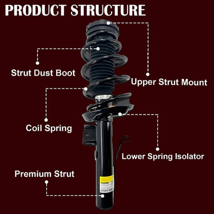 Bethesda Industrial 4Pcs Shocks Strut Assys Front and Rear W/ Electric for 2013-2019 Cadillac XTS