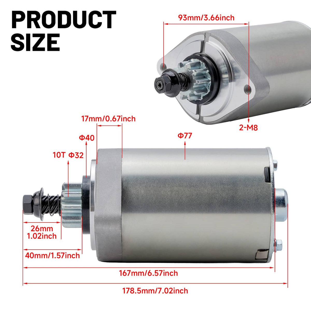 Bethesda Industrial Starter Fits for Kawasaki FR541V FR600V 0.6L 2000 21163-7036 21163-0728 New