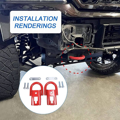 Bethesda Industrial Red 2 Pcs Towing Hooks FL3Z17N808A w/ Hardware Front For 2009-2019 Ford F150