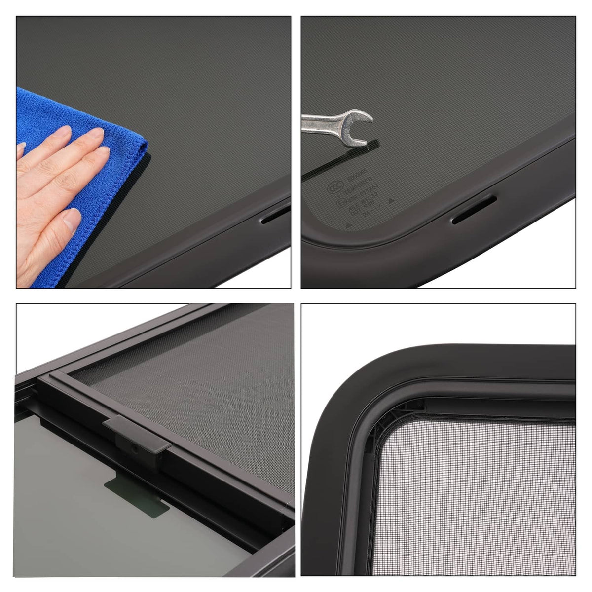 Bethesda Industrial 36" W x 15" H Horizontal Slider RV Window For Cargo Trailer W/ Screen Trim Ring